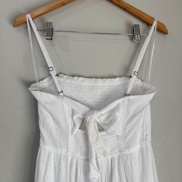 NWT Hollister White Smocked Maxi Dress Medium Long - Picture 3 of 6